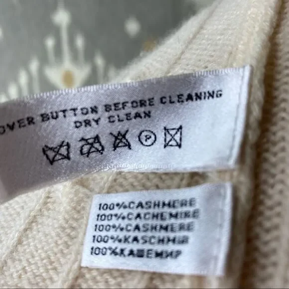 Ralph Lauren Ivory Cashmere Cable Shawl Collar Cardigan Vest - Picture 12 of 16